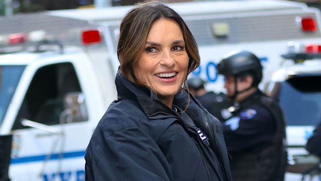 Mariska Hargitay on the set of Law and Order: SVU