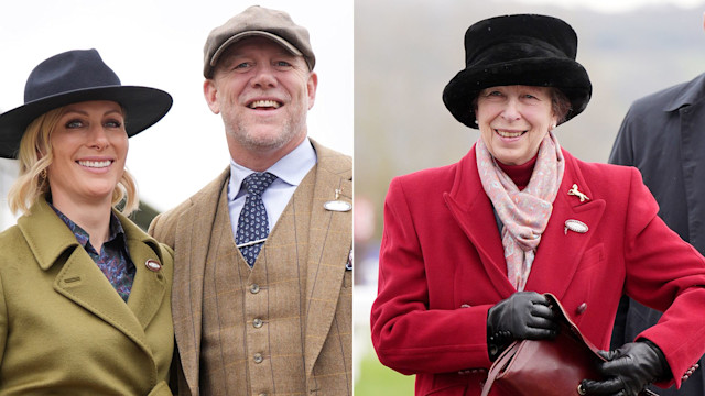 Princess Anne, and Mike and Zara Tindall on day three of Cheltenham
