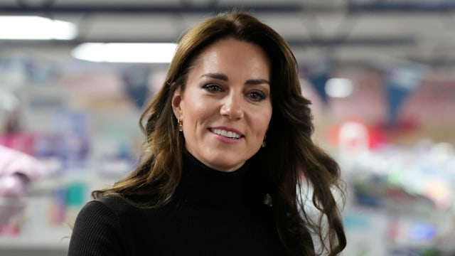 BARNET, ENGLAND - NOVEMBER 24: Catherine, Princess of Wales smiles during her visit to Sebby's Corner on November 24, 2023 in Barnet, England. The Royal Foundation Centre for Early Childhood are to provide support to families with young children in the run up to Christmas. Sebby's Corner was formed in January 2021 and provides items to families in need across Barnet, Hertfordshire and London.  (Photo by Frank Augstein - WPA Pool/Getty Images)