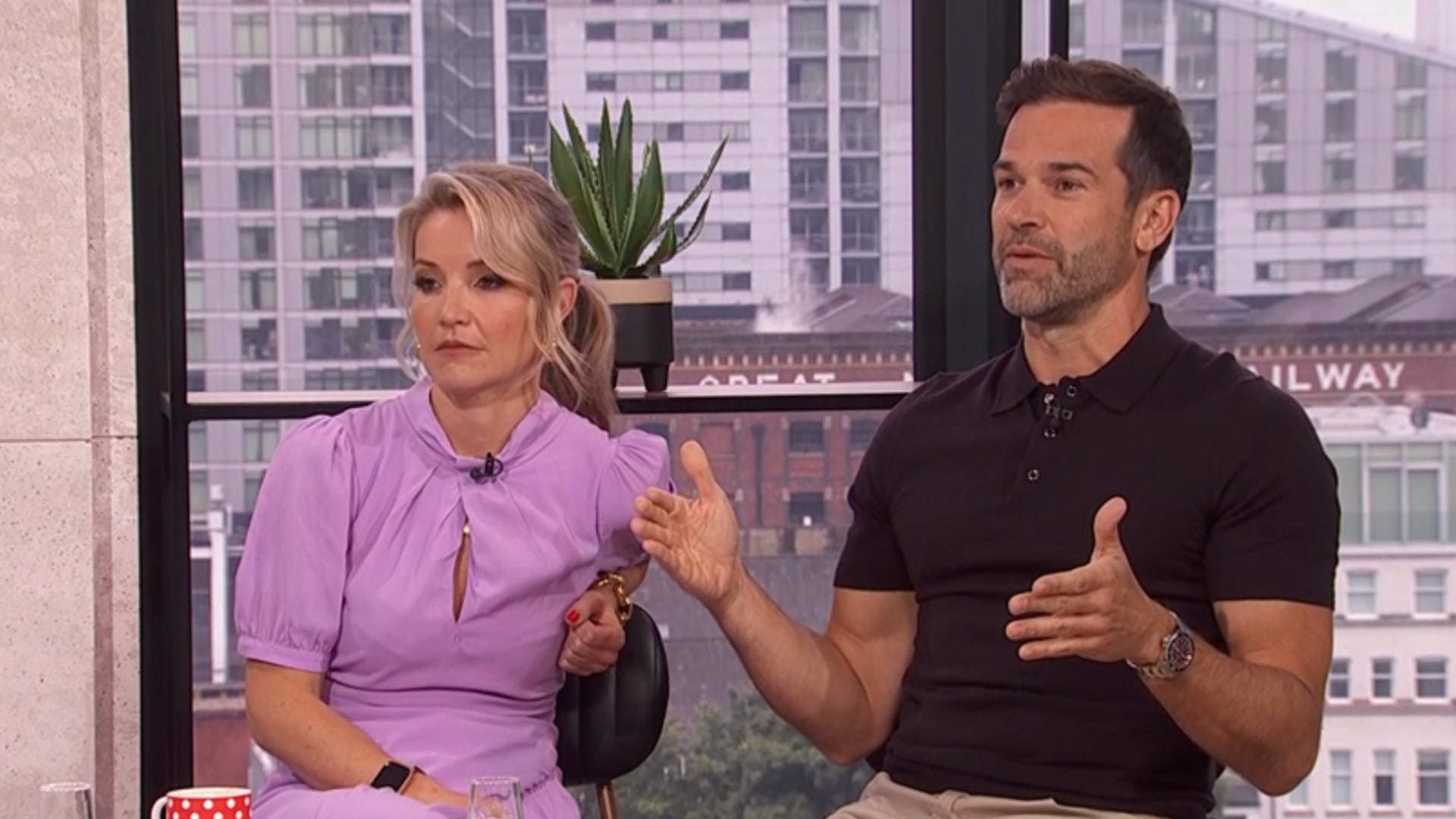 Morning Live’s Gethin Jones tells co-star to ‘stop talking’ in ‘heavy’ live TV moment as Helen Skelton intervenes