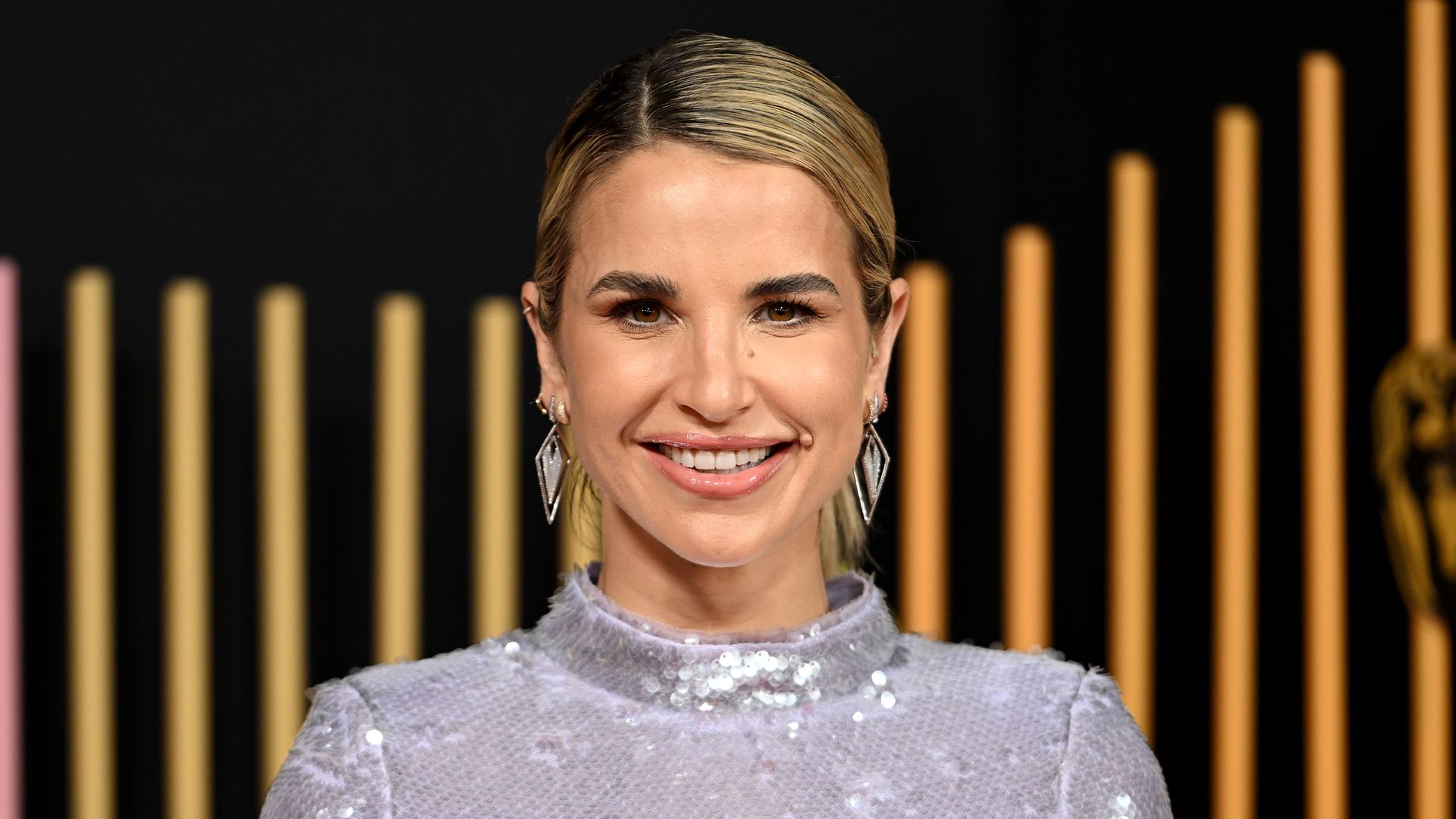 Vogue Williams attends the EE BAFTA Film Awards 2024 at The Royal Festival Hall on February 18, 2024 in London, England