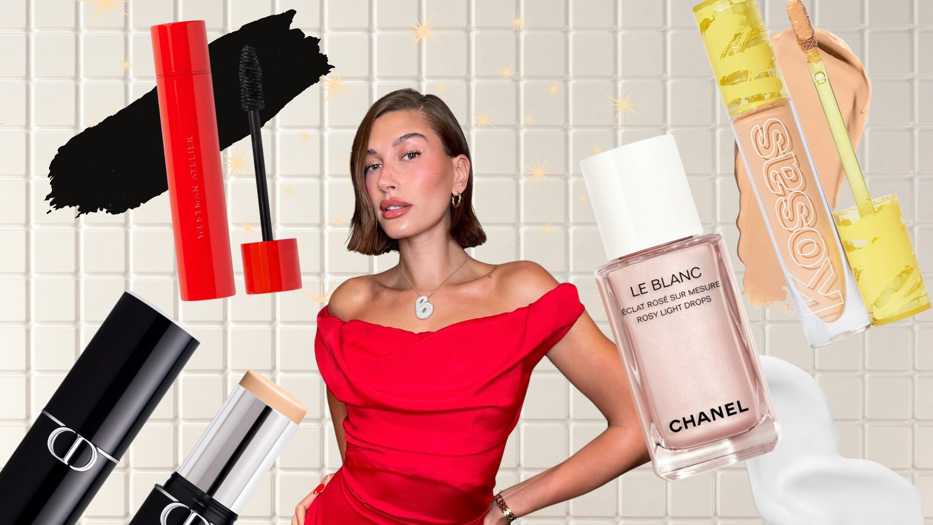 Hailey Bieber makeup bag 