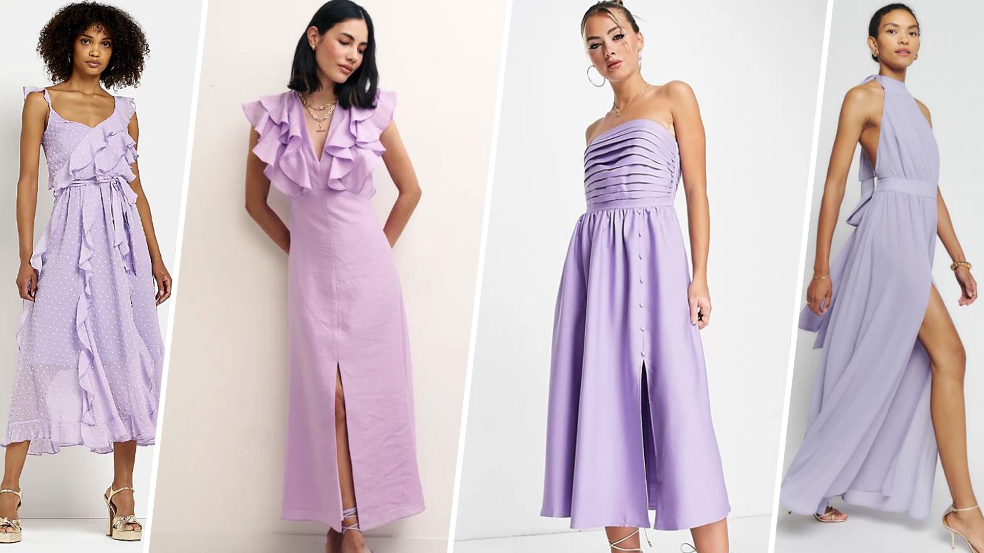 split image lilac dresses 