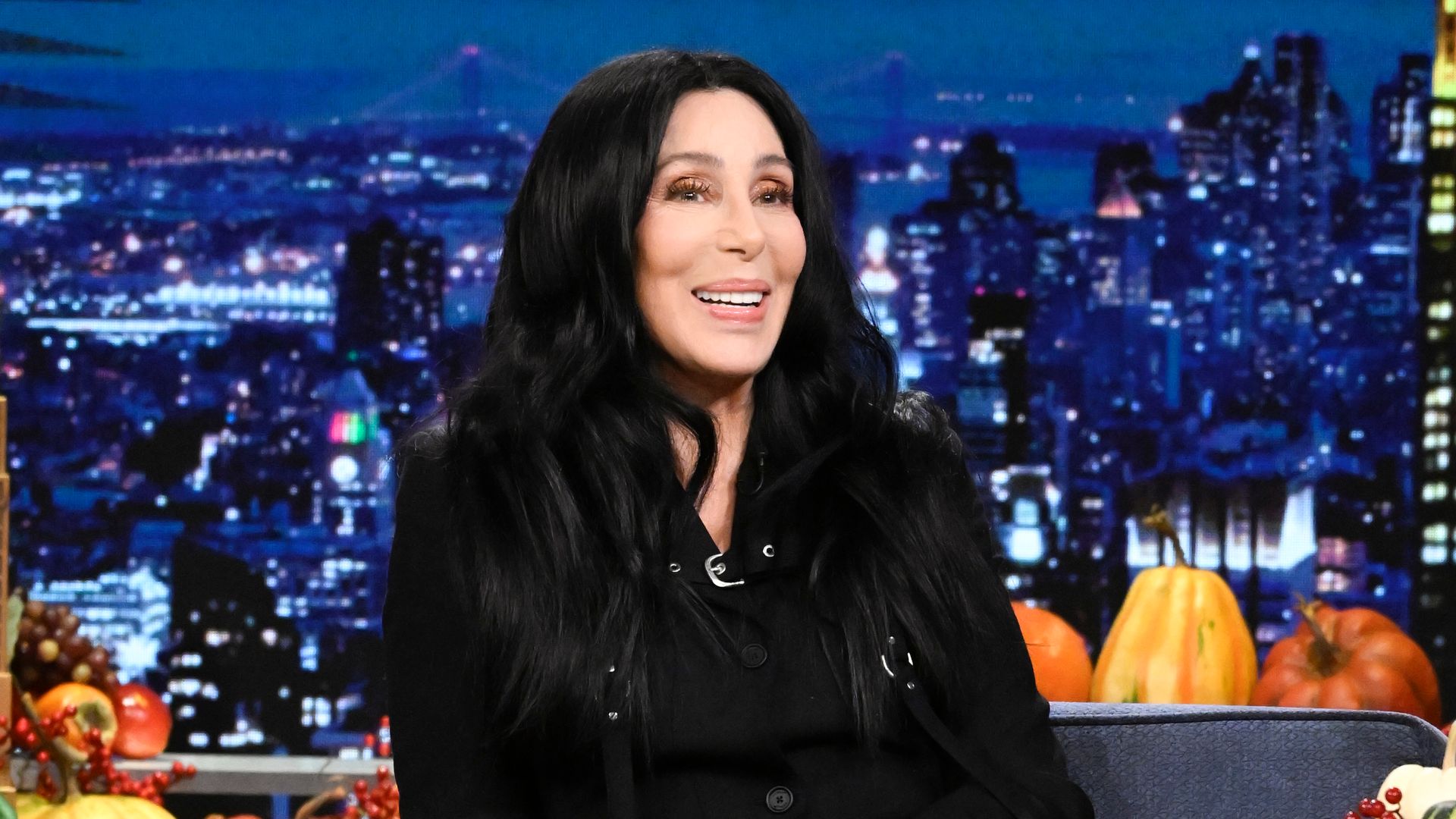 Singer Cher during an interview with Jimmy Fallon