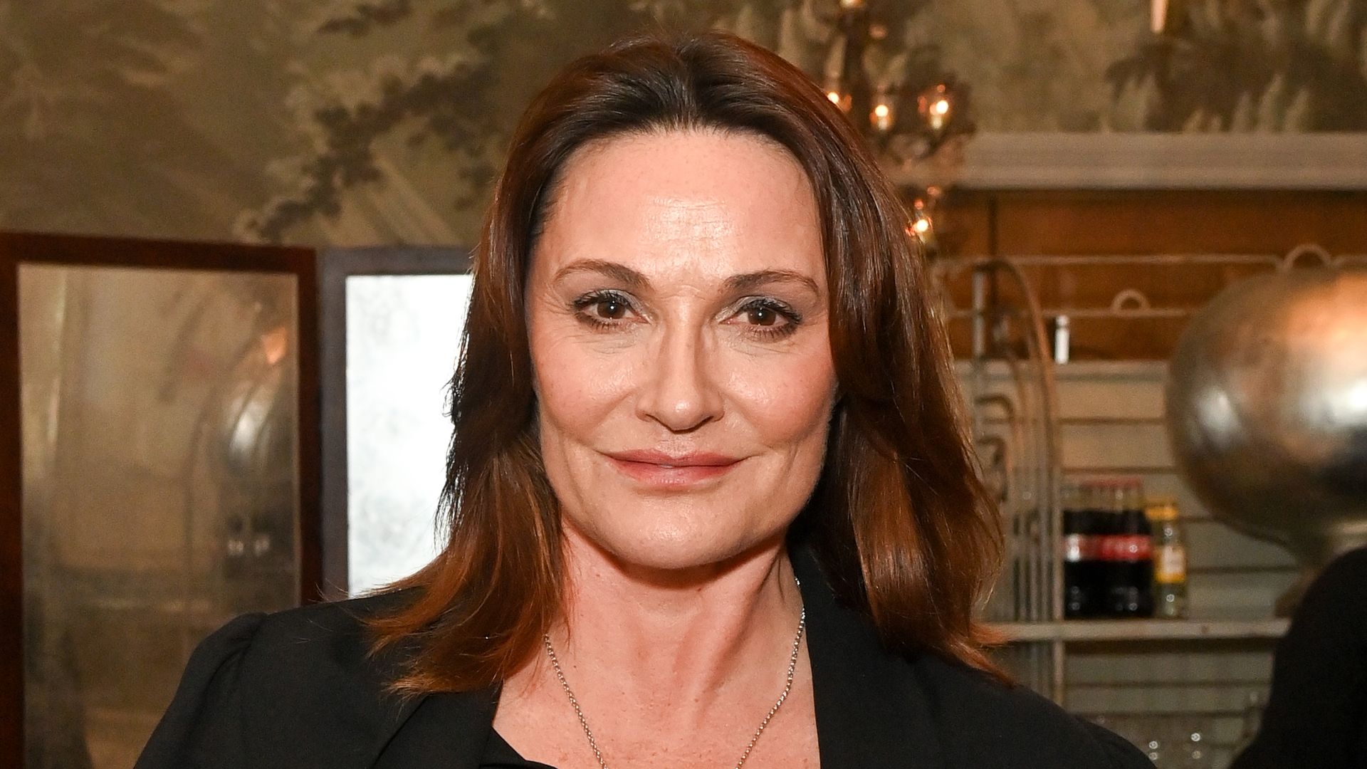 Sarah Parish attends the press night after party for "A View From The Bridge" at The Haymarket Hotel