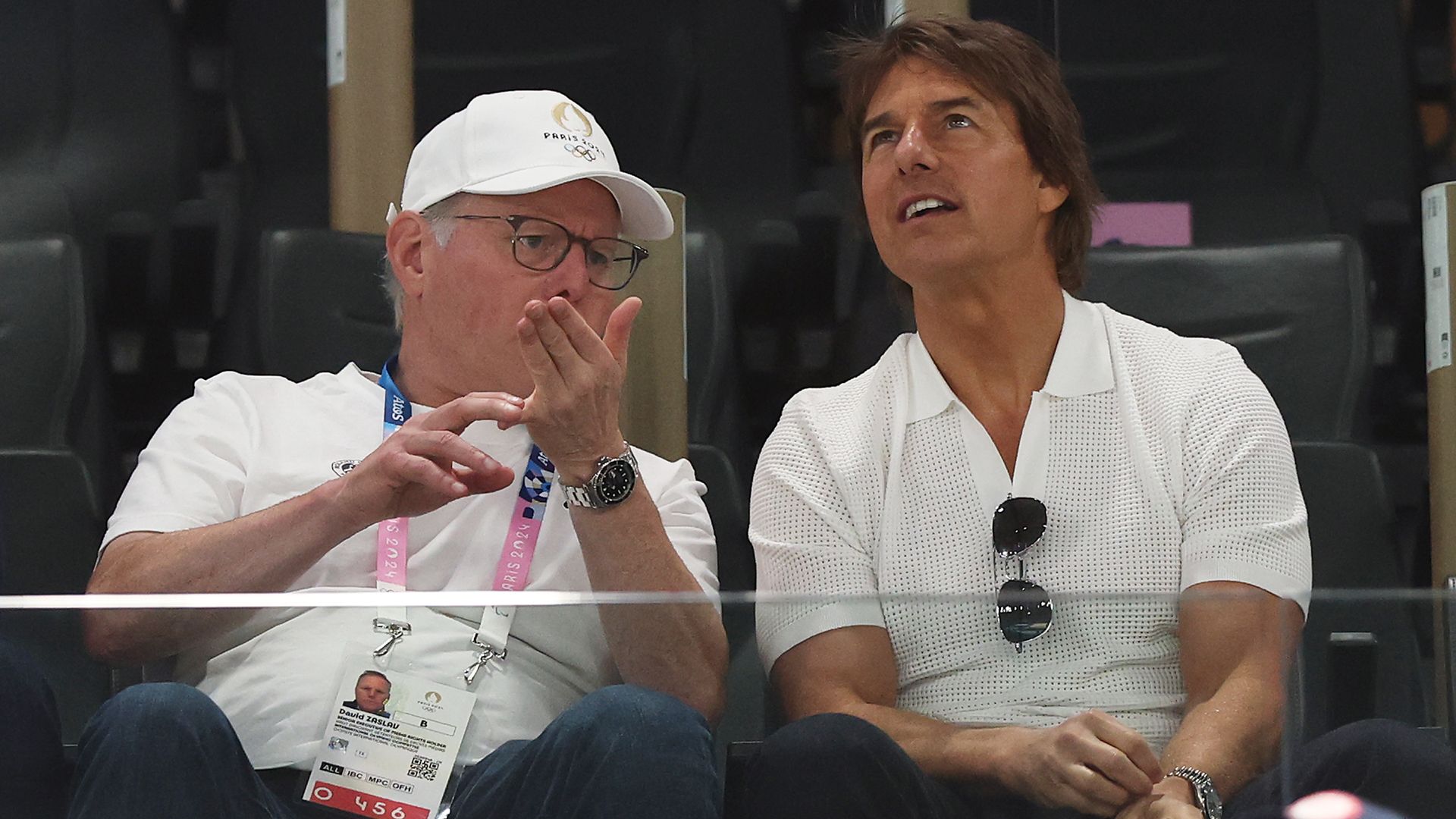 Tom Cruise in the stands on day two of the Paris Olympics