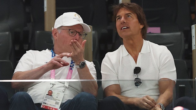 Tom Cruise in the stands on day two of the Paris Olympics