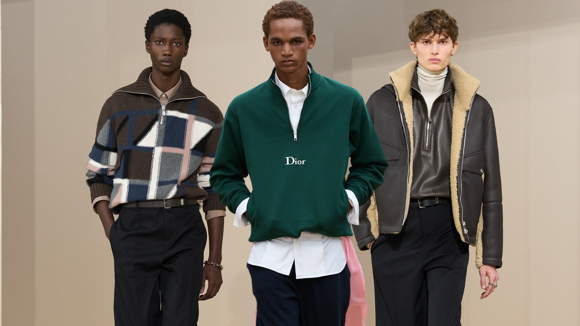 male models in quarter zips