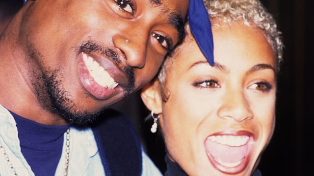 Tupac Shakur (also known as 2Pac)) and actress Jada Pinkett Smith in 1996