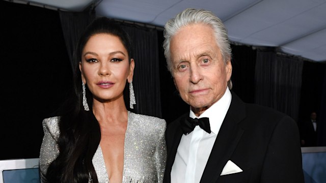 catherine zeta jones michael douglas black tie event