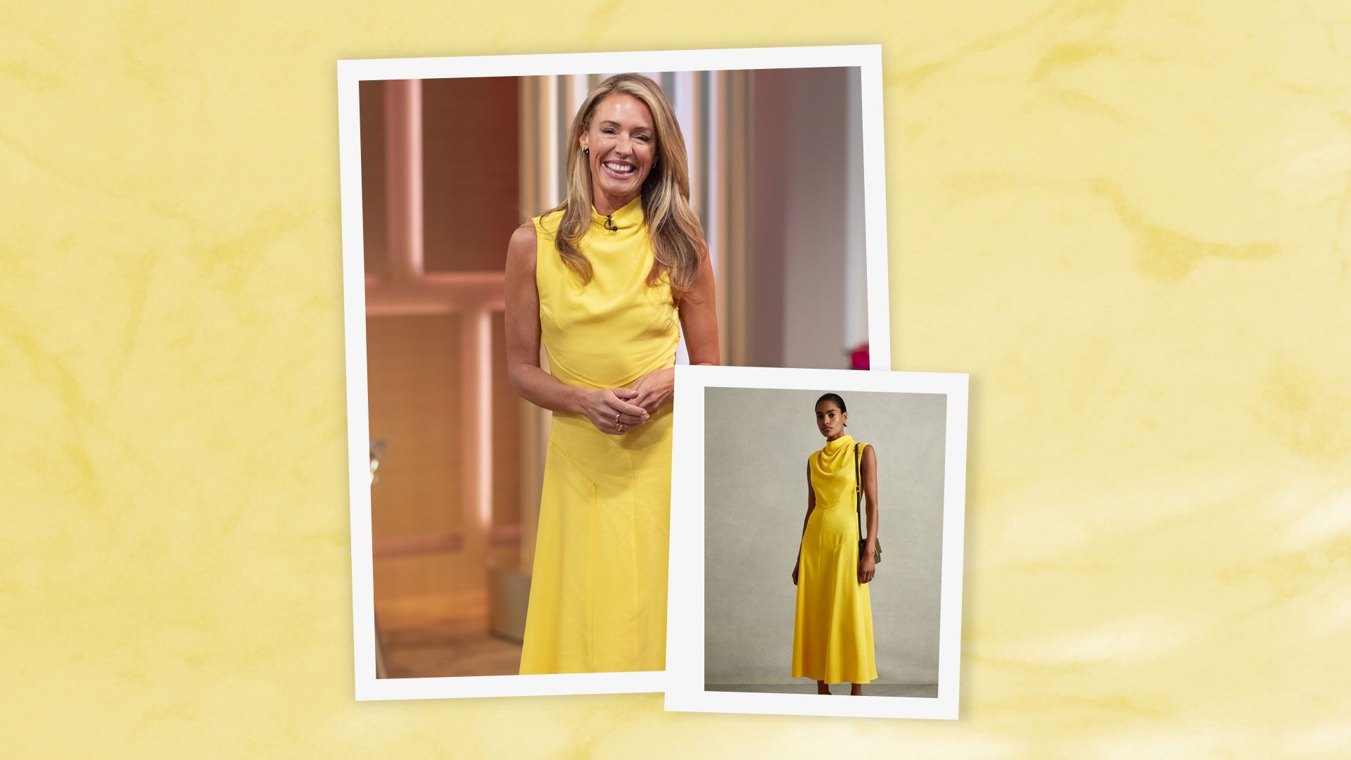 Yellow for autumn? Cat Deeley’s dress makes a case for the dopamine colour