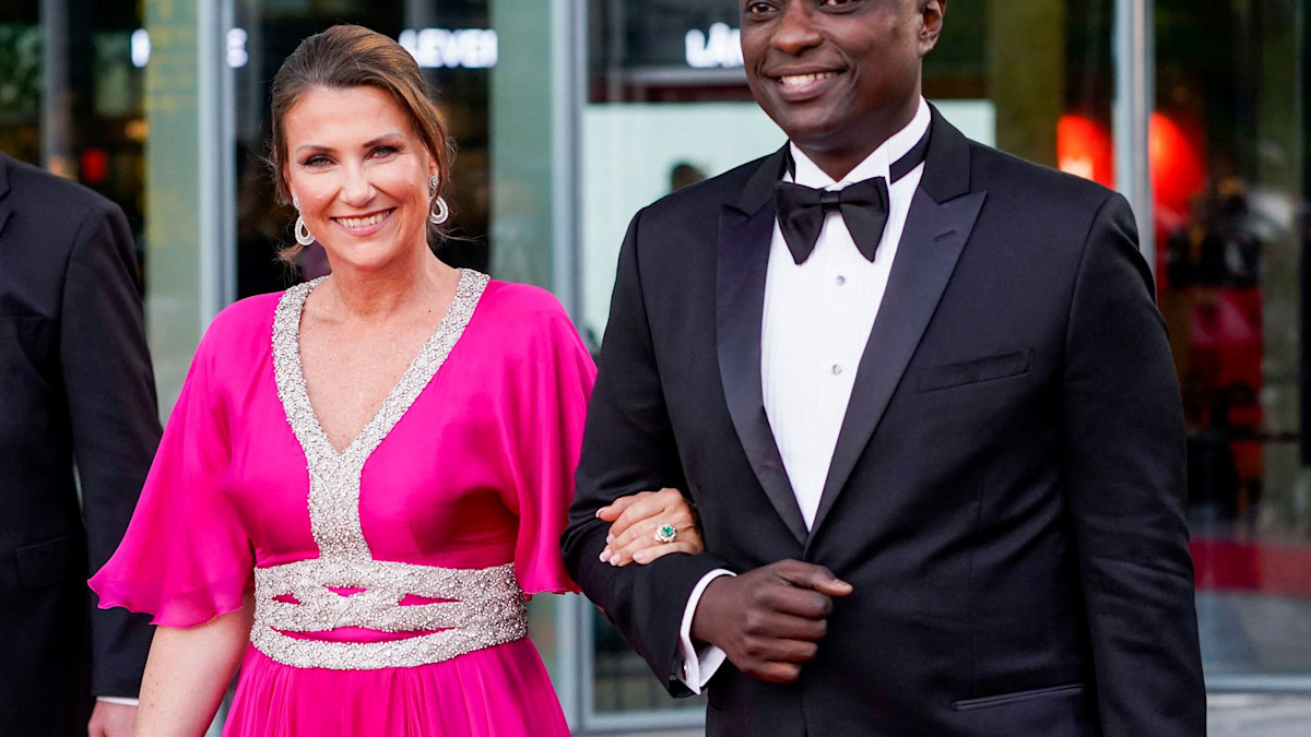 Princess Martha Louise is so in love next to her fiancé Shaman Durek in a romantic photo three weeks before the lavish Norwegian wedding