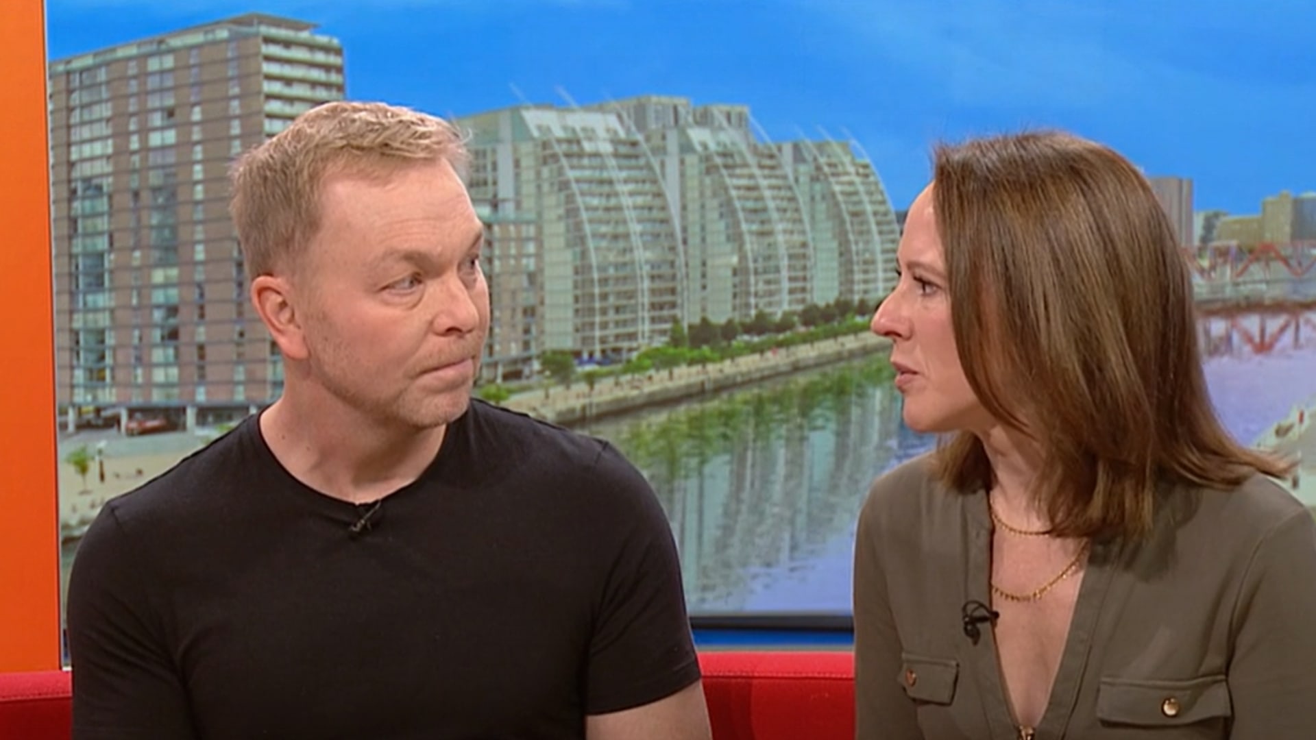 Chris Hoy and Sarra appear on BBC Breakfast