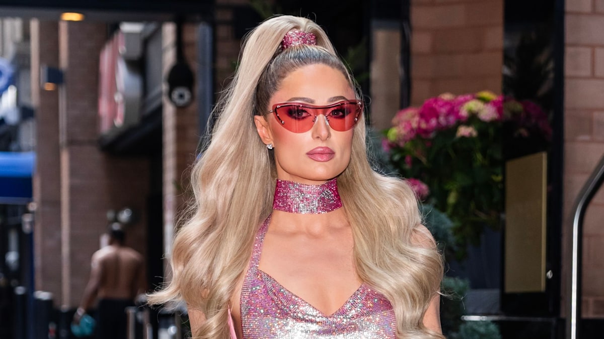 Paris Hilton's super glitzy rainbow outfit is perfect for Pride Month ...