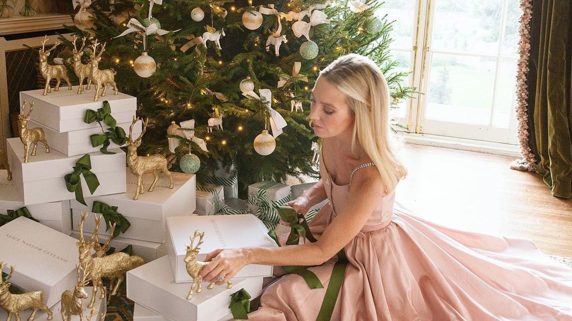 Alice Naylor Leyland pink dress Christmas Tree