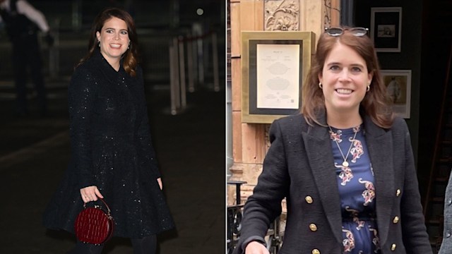 Pricess Eugenie wears printed dress in Mayfair, London