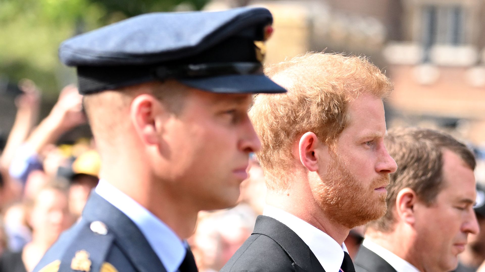 Prince William and Prince Harry during the Queen's funeral