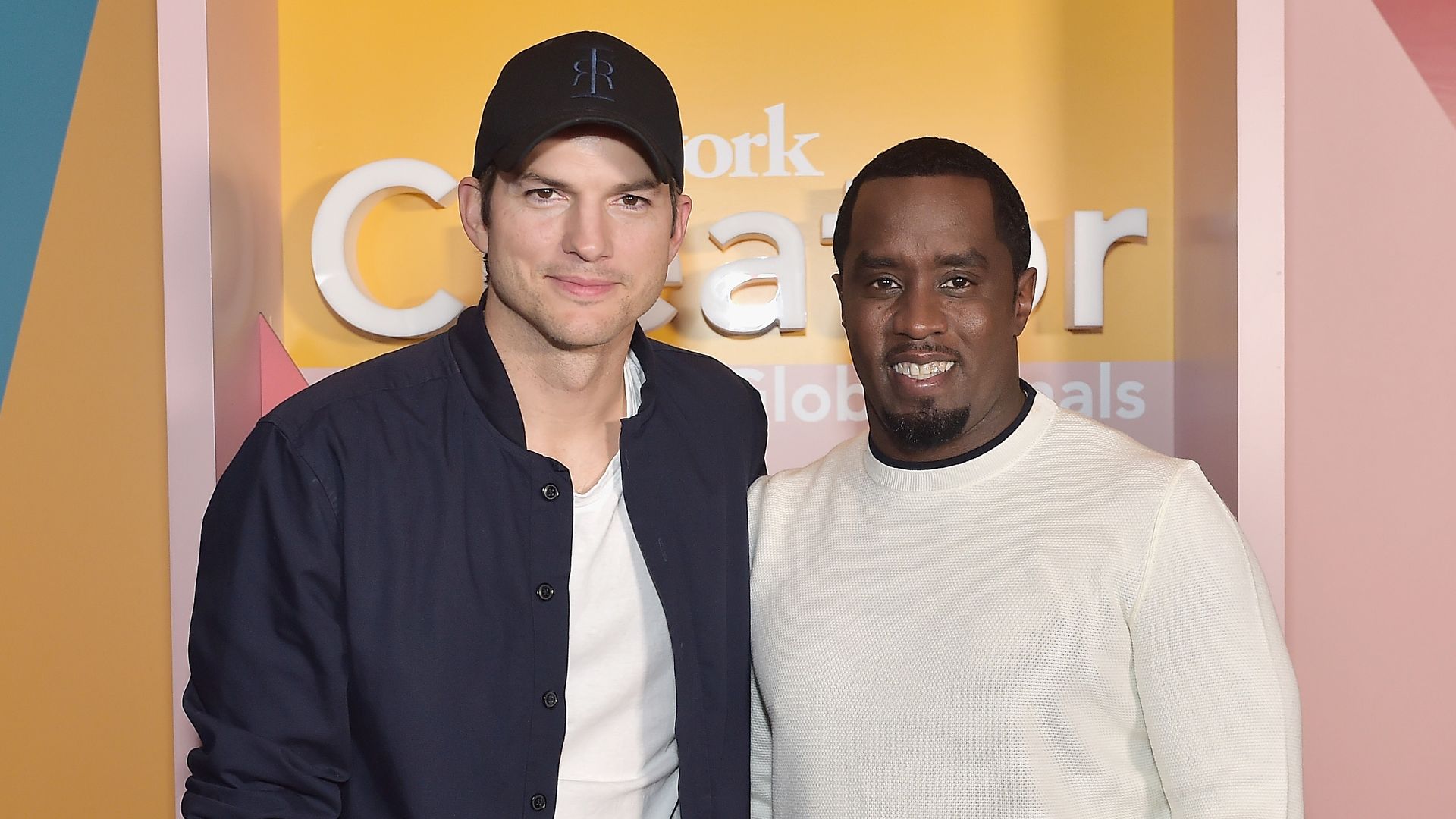Ashton Kutcher and Sean Combs attend WeWork Presents Second Annual Creator Global Finals at Microsoft Theater on January 9, 2019 in Los Angeles, California