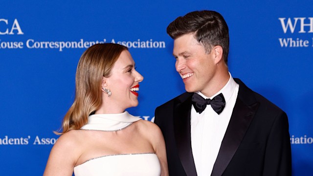 Scarlett Johansson and Colin Jost attend the 2024 White House Correspondents' Dinner at The Washington Hilton on April 27, 2024 in Washington, DC.