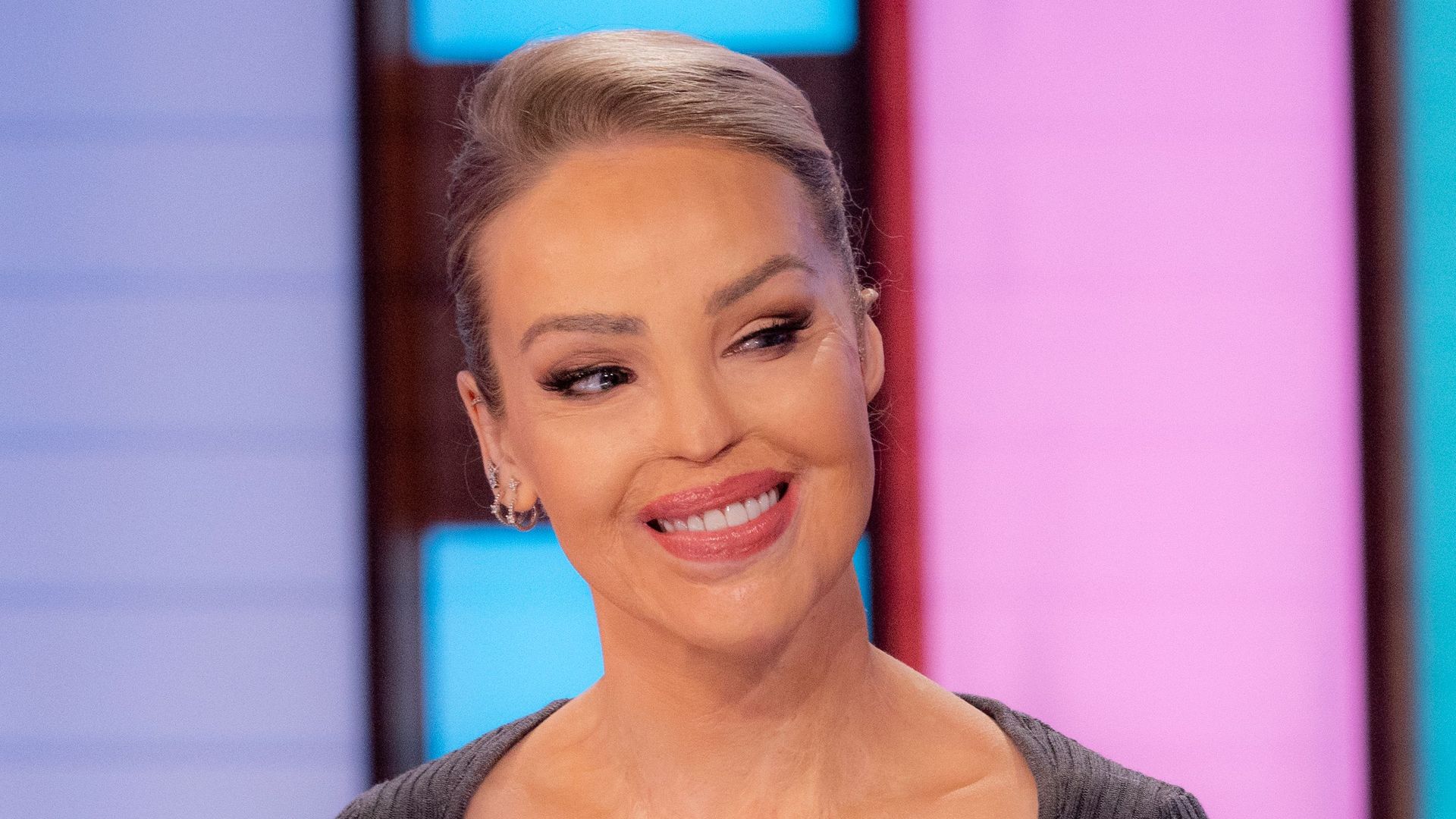 Katie Piper on Loose Women in a grey top