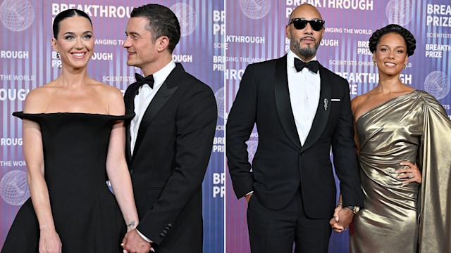 Katy Perry & Orlanda Bloom, and Swizz Beatz and Alicia Keys at the Breakthrough Prize ceremony