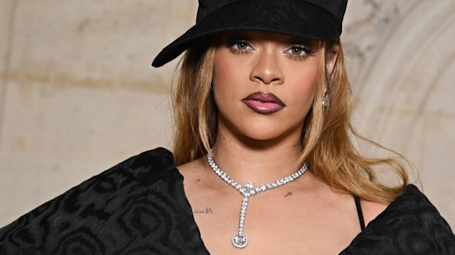 PARIS, FRANCE - JANUARY 22: (EDITORIAL USE ONLY - For Non-Editorial use please seek approval from Fashion House) Rihanna attends the Christian Dior Haute Couture Spring/Summer 2024 show as part of Paris Fashion Week  on January 22, 2024 in Paris, France. (Photo by Stephane Cardinale - Corbis/Corbis via Getty Images)