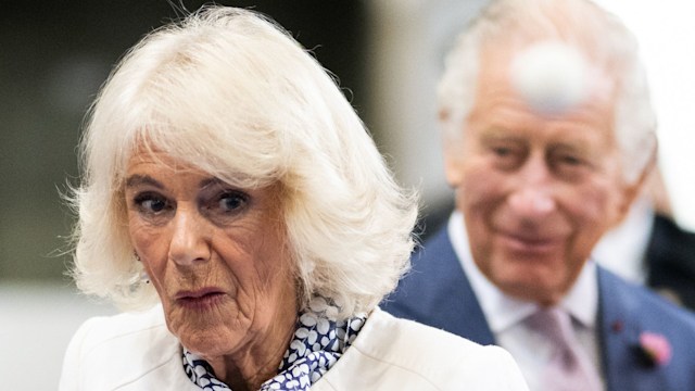 Queen Camilla looking surprised 