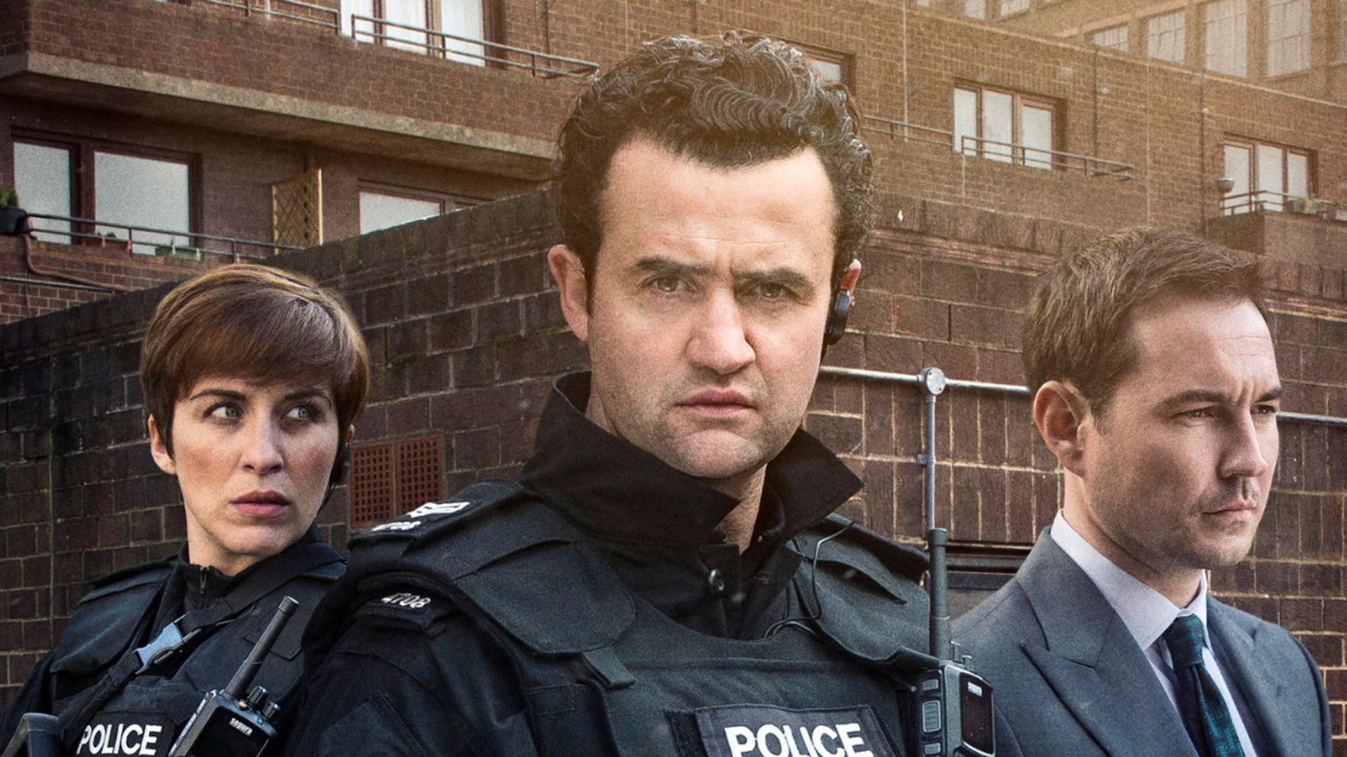 Promotional image of Line of Duty with Vicky McClure, Daniel Mays and Martin Compston