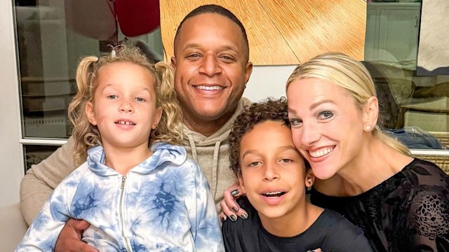 Craig Melvin with his wife and two children