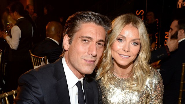 David Muir and Kelly Ripa pose at the 6th Annual Save the Children Illumination Gala at the American Museum of Natural History on November 14, 2018 in New York City.