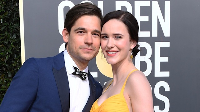 Jason Ralph and Rachel Brosnahan attend the Golden Globes