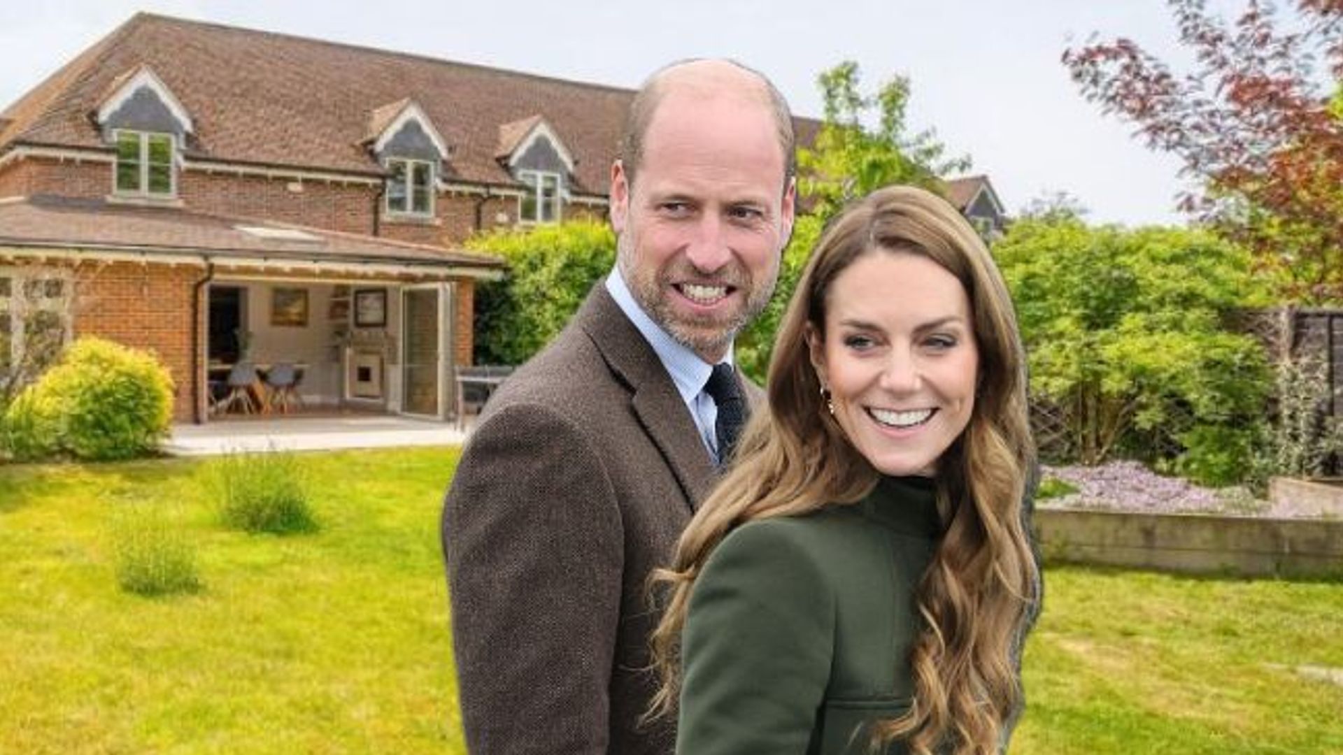 kate and william in front of property 