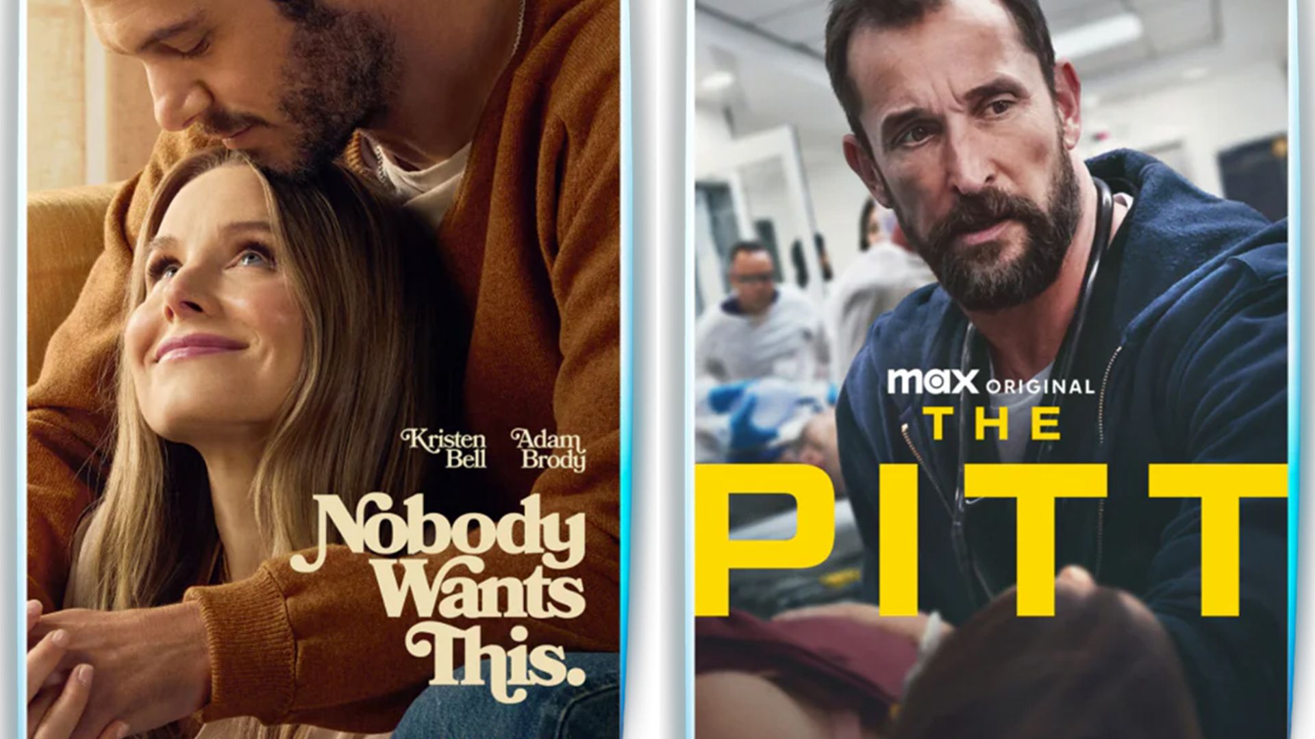 Composite image of poster for Nobody Wants This and The Pitt