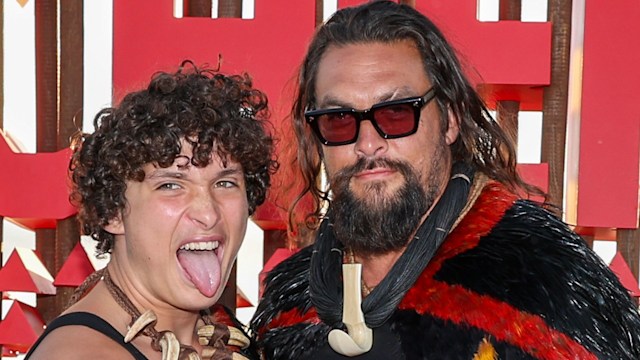 Nakoa-Wolf Momoa and Jason Momoa at the premiere of "Chief of War"