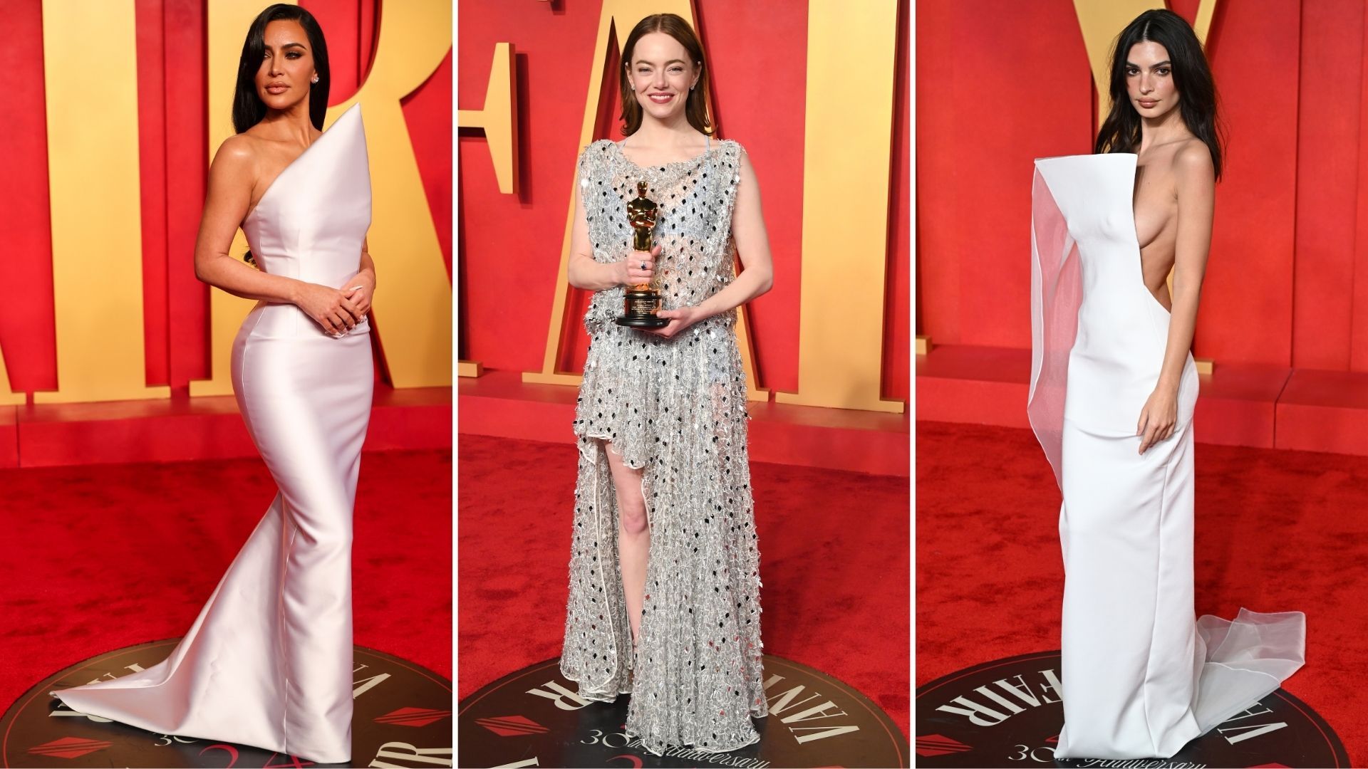 The most glamorous Oscars 2024 afterparty gowns: Emily Ratajkowski, Emma Stone, Kim Kardashian and more