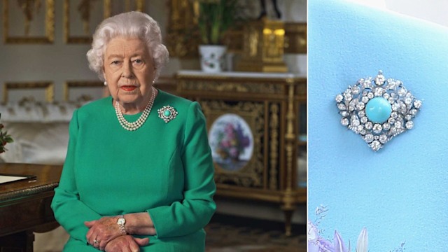 the queen turquoise brooch