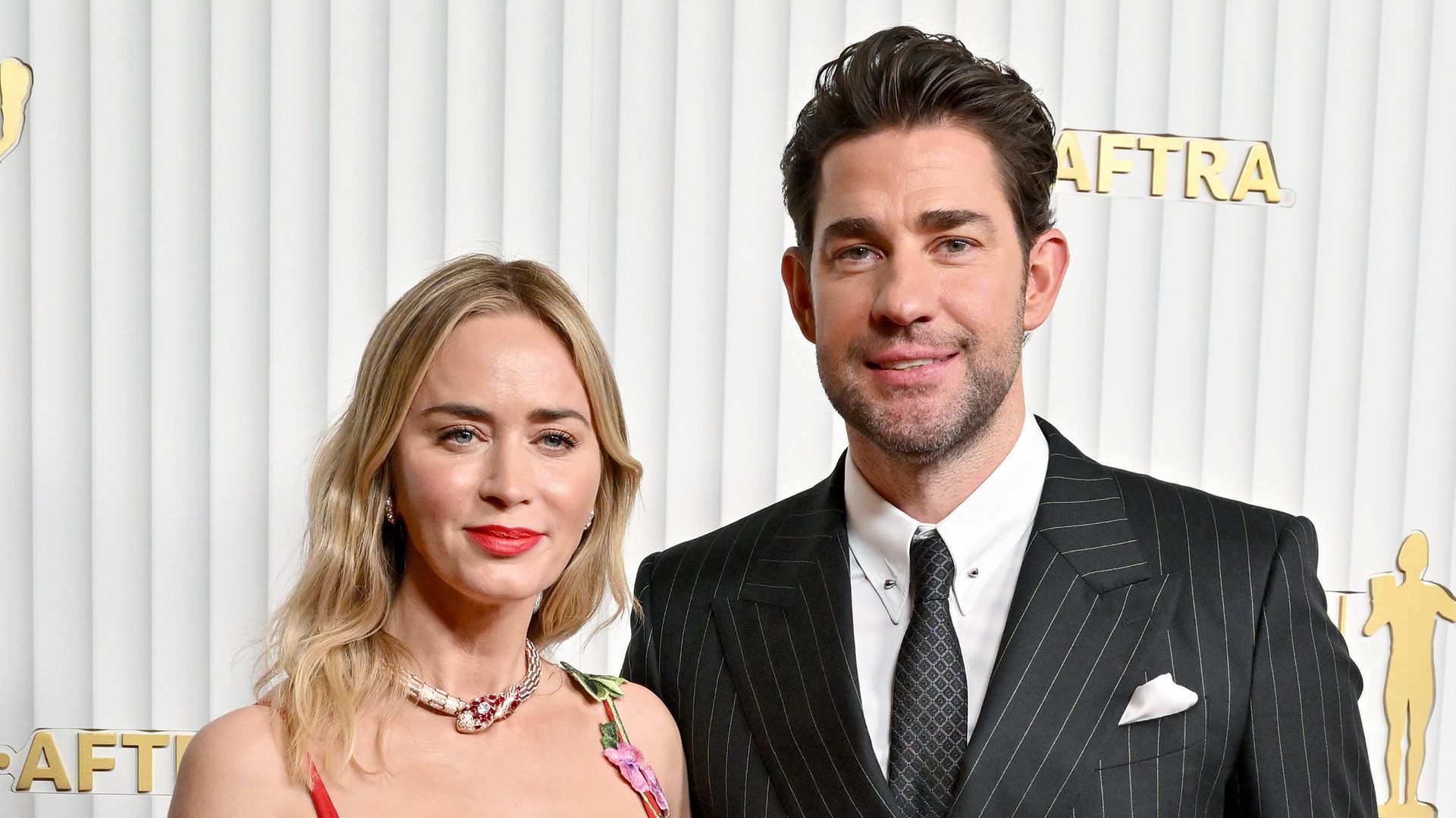Emily Blunt and John Krasinski attend the 29th Annual Screen Actors Guild Awards at Fairmont Century Plaza on February 26, 2023 in Los Angeles, California