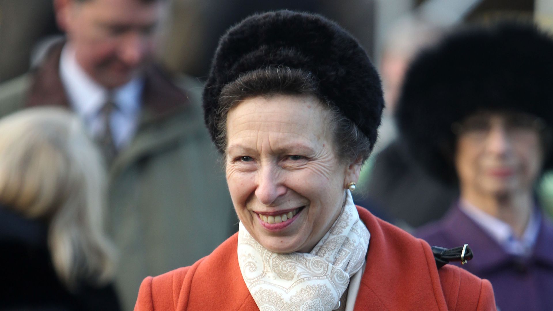 Princess Anne in the parade ring during day three of the 2013 Hennessy Heritage Festival, at Newbury Racecourse.
