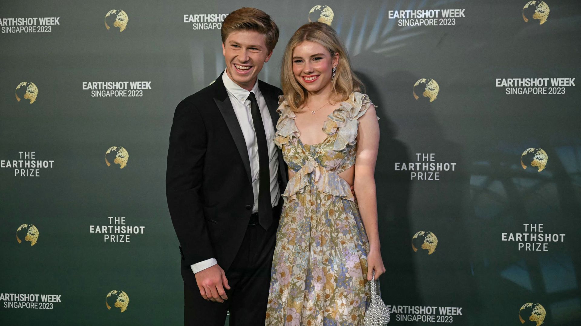 Robert Irwin and his girlfriend Rorie Buckey arrive at the 2023 Earthshot Prize in Singapore