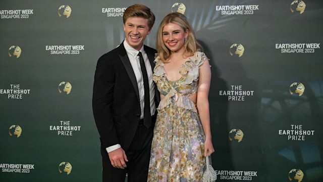 Robert Irwin and his girlfriend Rorie Buckey arrive at the 2023 Earthshot Prize in Singapore