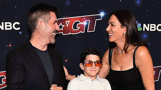 Eric Cowell backstage at AGT with Simon and Lauren