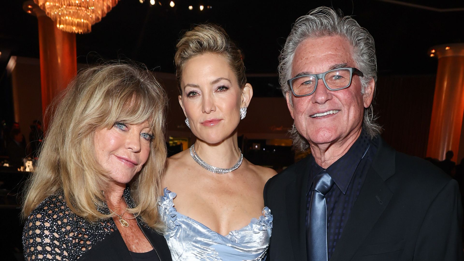 Goldie Hawn, Kate Hudson, Kurt Russell at the Will Rogers Pioneer Dinner held at The Beverly Hilton 
