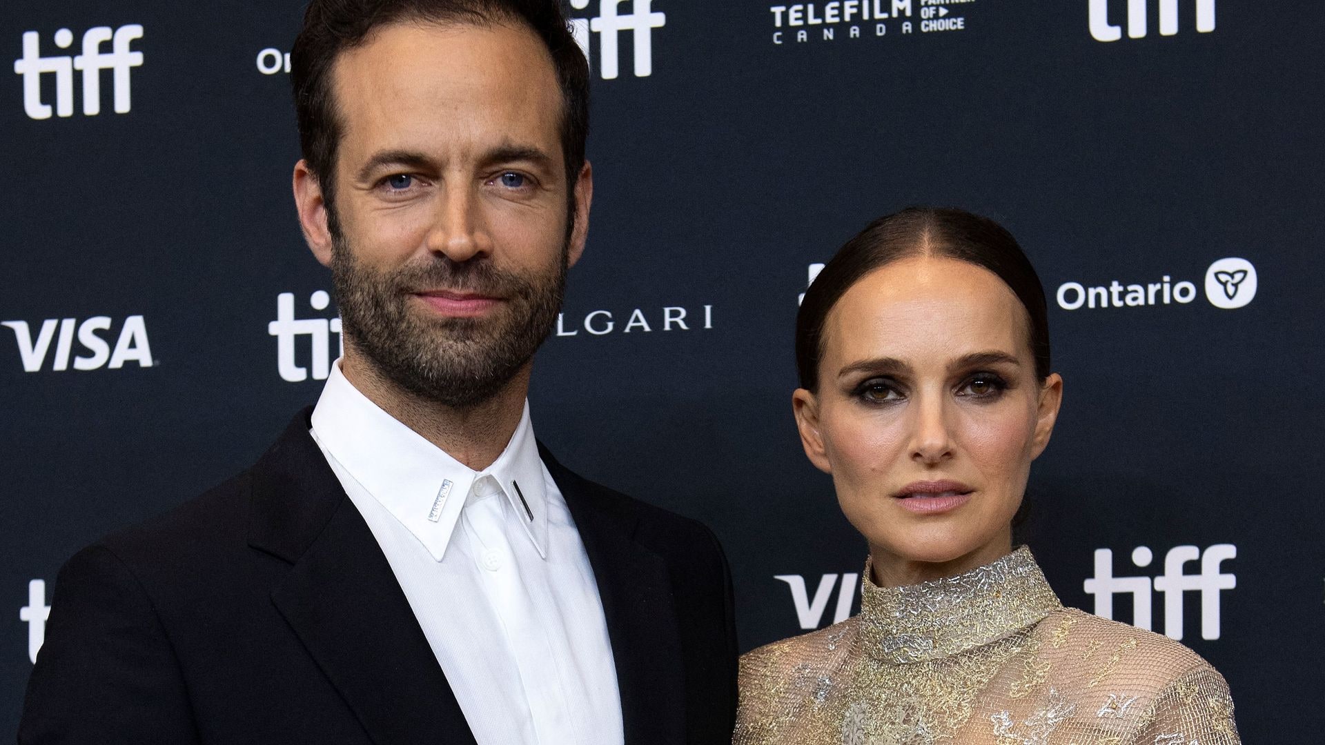 Natalie Portman and Benjamin Millepied attend the red carpet for the premiere of Carmen during the 2022 Toronto International Film Festival