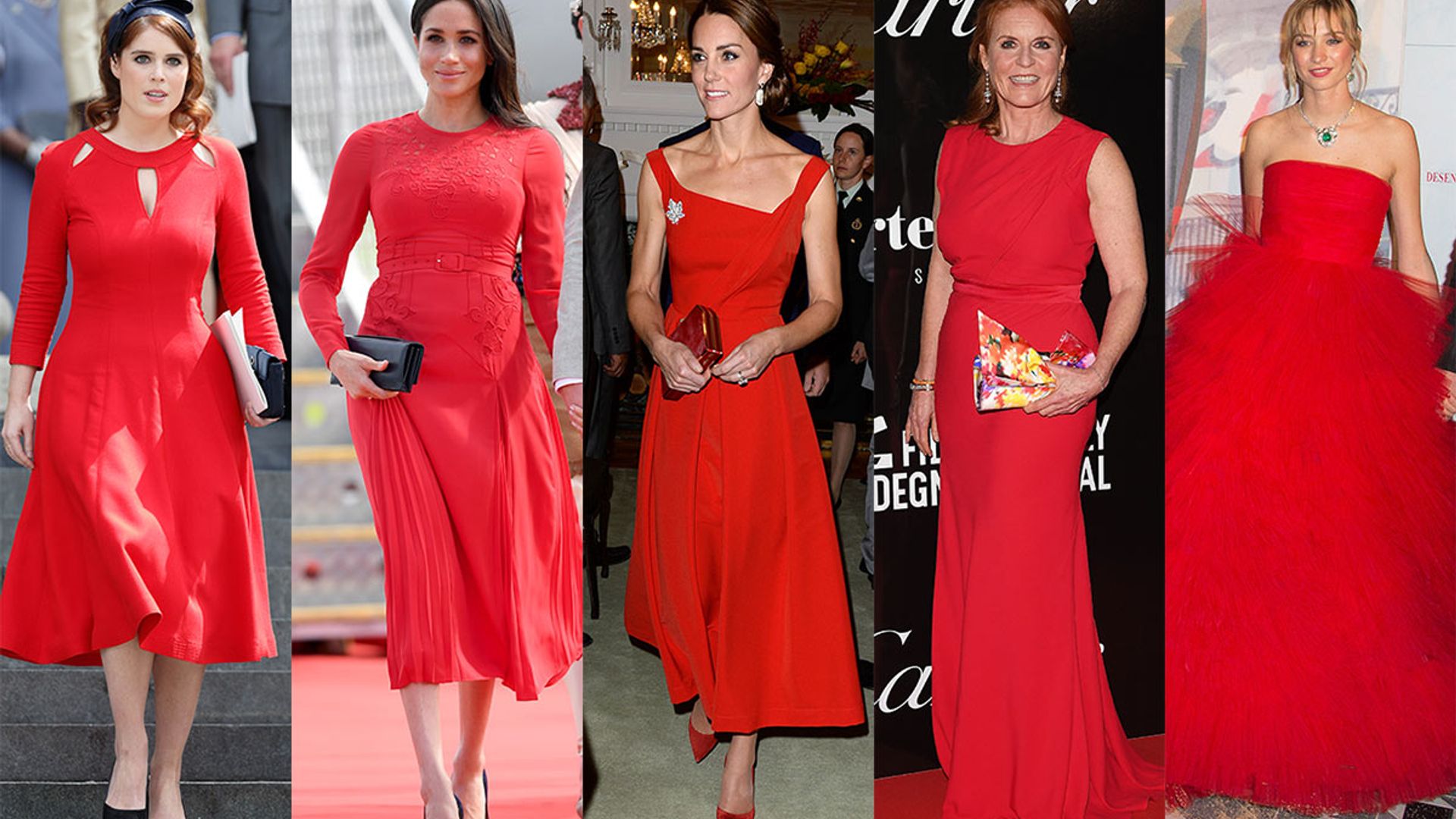 royals wering red dresses