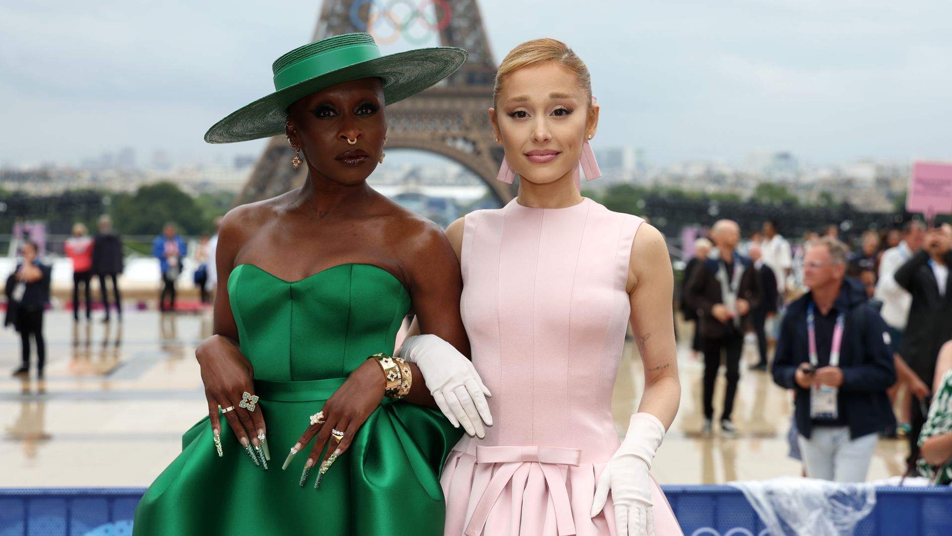 Cynthia Erivo and Ariana Grande attend the red carpet ahead of the opening ceremony of the Olympic Games Paris 2024 