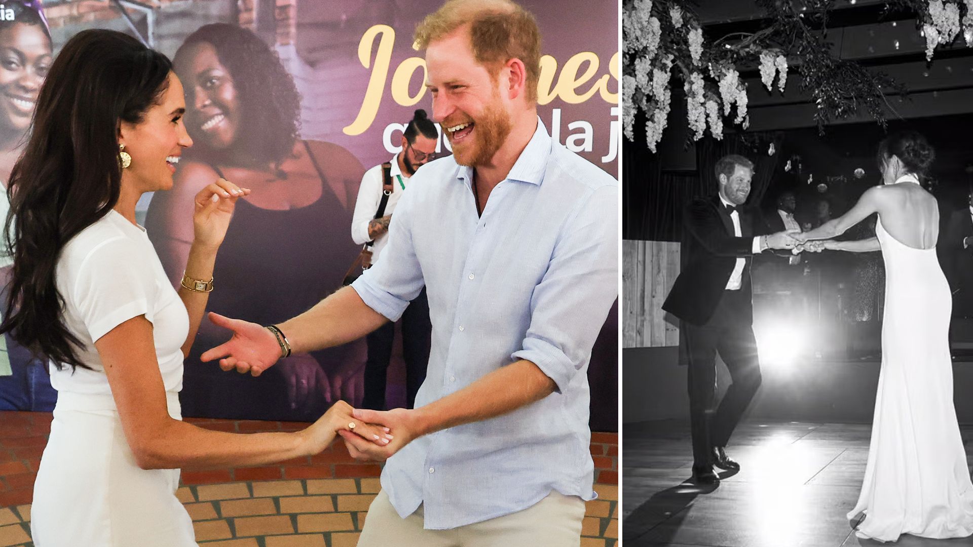 Prince Harry and Meghan Markle look madly in love as they recreate iconic wedding photo