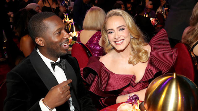 Rich Paul and Adele attend the 65th GRAMMY Awards at Crypto.com Arena on February 05, 2023 in Los Angeles, California