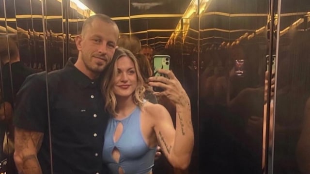 frances bean cobain and husband riley hawk in elevator