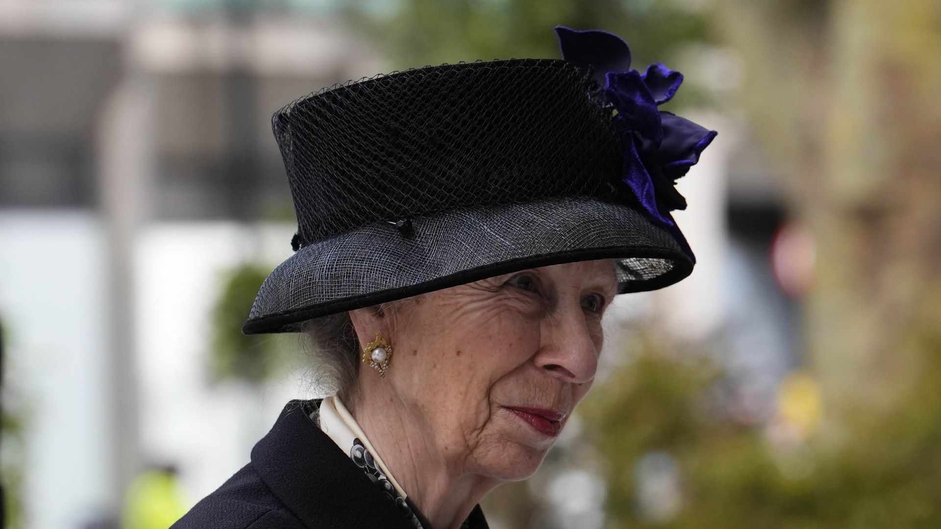 The Princess Royal in black jacket and hat