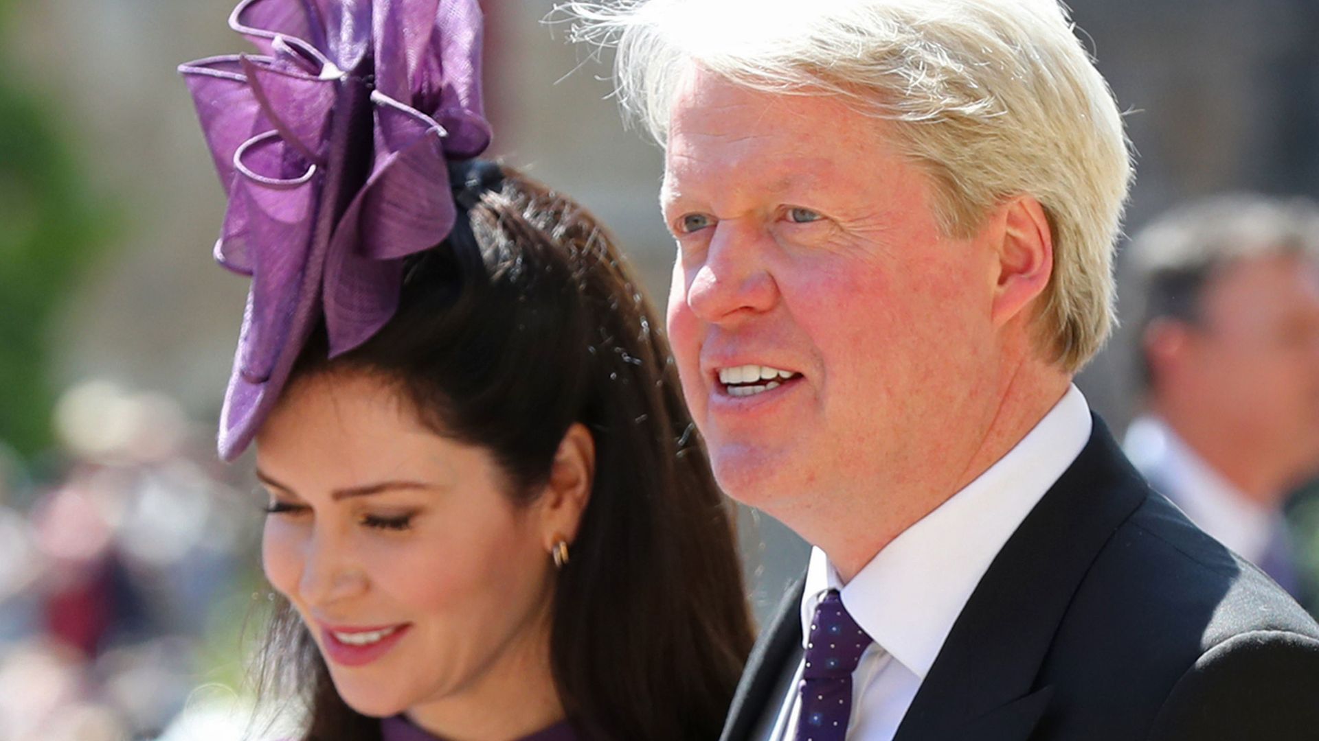 Charles and his wife Karen at Prince Harry's wedding